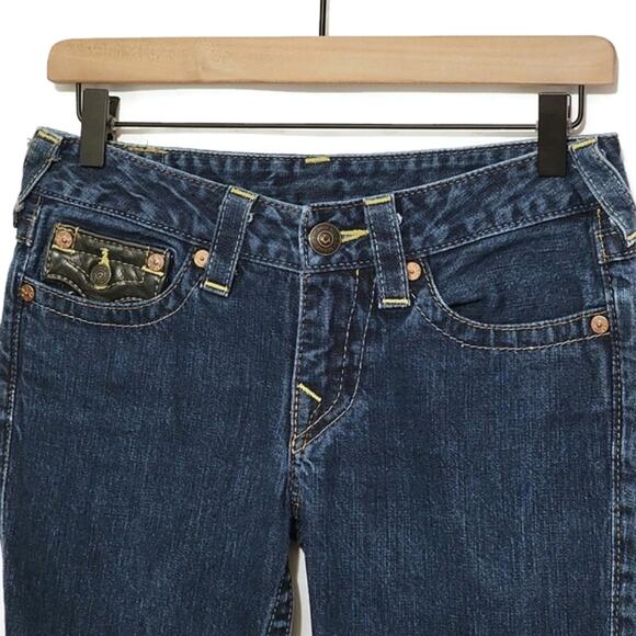 True Religion Billy Straight Leg Jeans Vintage 2008 Made in USA Y2K Leather 26 - Picture 3 of 15